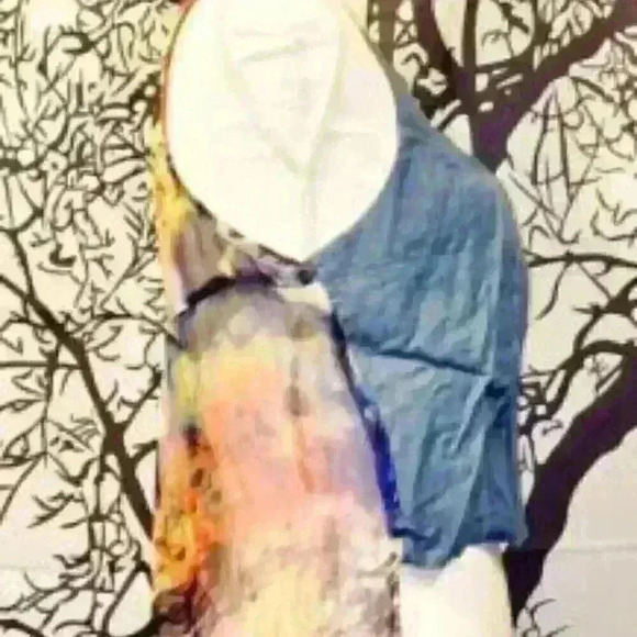 VINTAGE Womans BOHO TUNIC Crop Front HI/Low Back EUROPEAN Shirt Top size Small - Picture 5 of 6